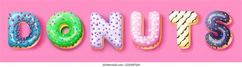 Donut Sign Icing Upper Latters Donuts Stock Vector Royalty Free