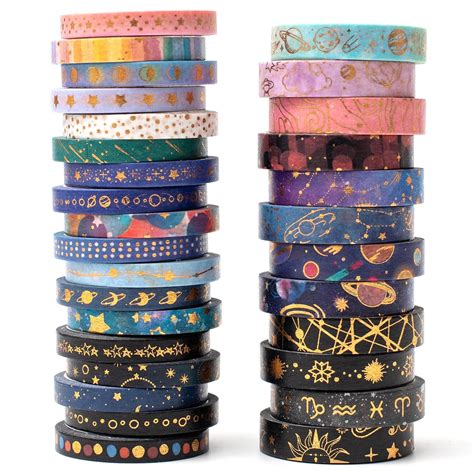 Yubx Skinny Galaxy Washi Juego De Rollos De Cinta Adhesiva