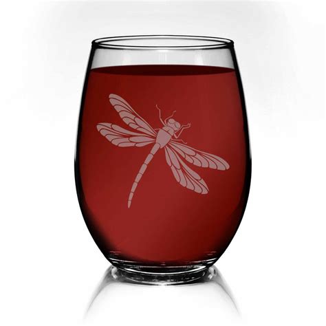 Dragonfly Stemless Wine Glass Dragonfly T Dragonfly Glass T