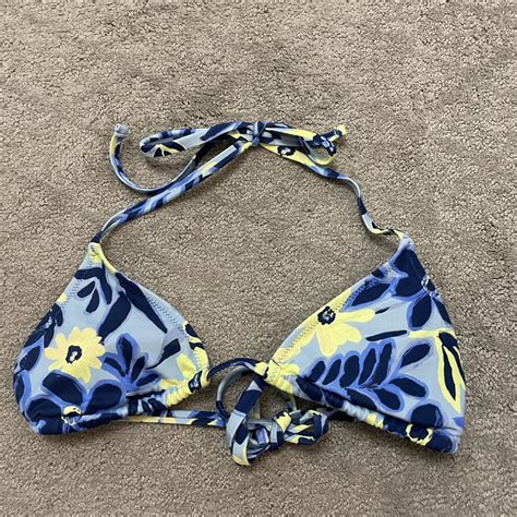 Aerie Blue And Yellow Bikini Top Beachyvibes Depop