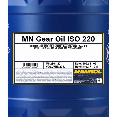 Gear Oil ISO 220 MN2801 1l Transmission fluid MANNOL | Car accessories ...
