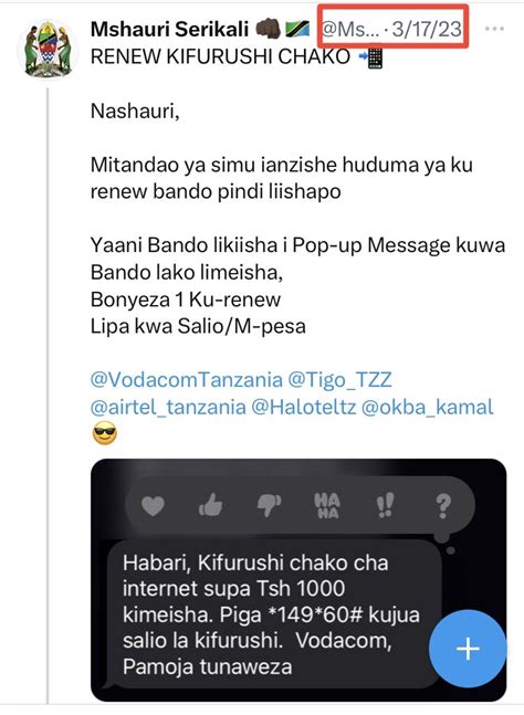 Mshauri Serikali On Twitter Naona VodacomTanzania Mmeanza