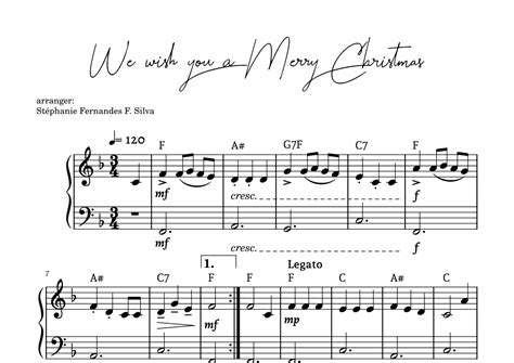 We Wish You A Merry Christmas Piano Solo In F Major Arr Stéphanie