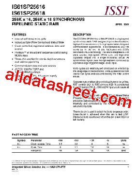 Is Sp Datasheet Pdf Integrated Silicon Solution Inc