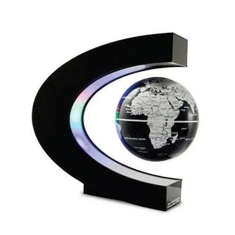 Globe terrestre lévitation Support en C Sphère noire La Boutique