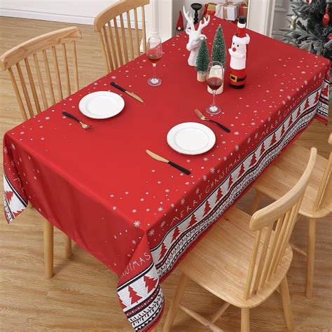 Amazon Faironly Decorative Christmas Tablecloth Water Resistant