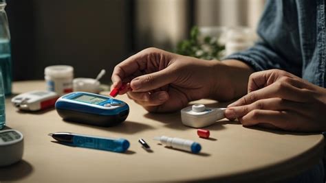 Premium Photo Someone Checking Their Blood Sugar Levels With A Glucometer