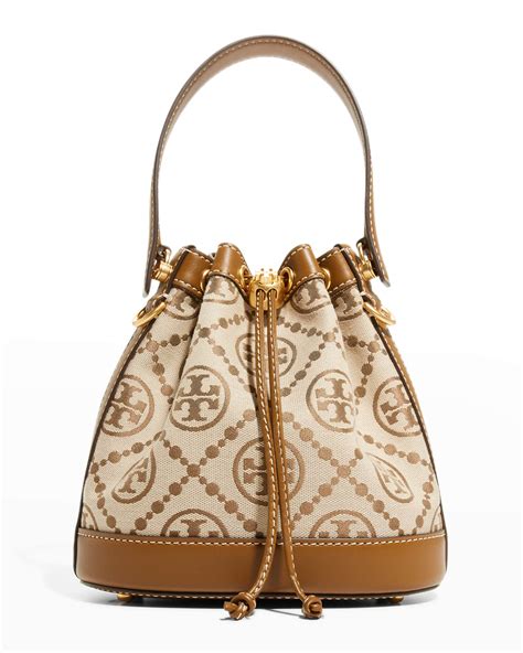 Tory Burch T Monogram Jacquard Crossbody Bucket Bag Neiman Marcus