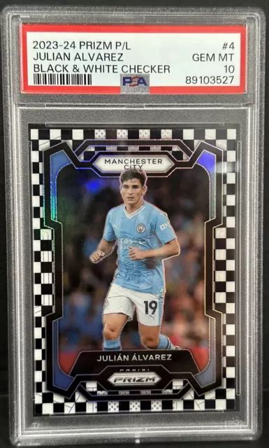 Panini Prizm Epl Man City Julian Alvarez Checker Bianco E