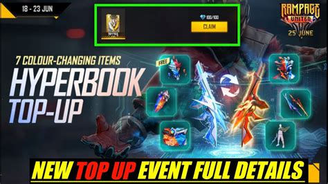 Free Fire New Top Up Event Full Details How To Obtain All Item Of