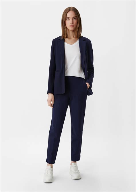 Regular Fit Robust Straight Leg Trousers Deep Blue Comma