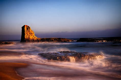 Hd Wallpaper Time Lapse Photography Of Rock Formation On Body Of Water