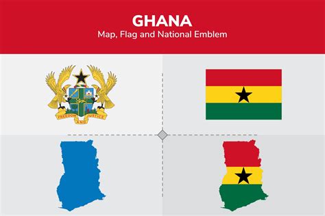 Ghana Map, Flag and National Emblem Graphic by shahsoft · Creative Fabrica