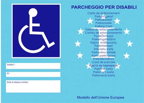 CONTRASSEGNO EUROPEO PER PERSONE CON DISABILITA Trasporti e Viabilità