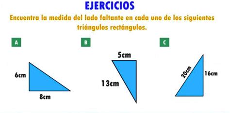 SOLVED Encuentra La Medida Del Lado Faltante En Cada Uno De Los