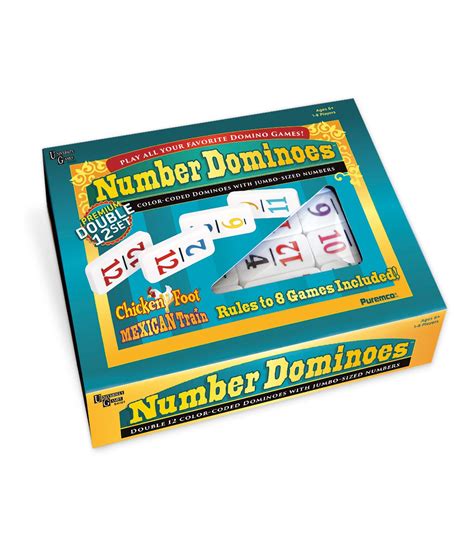 Puremco Number Dominoes Premium Double 12 Set Multi Multi Bonton