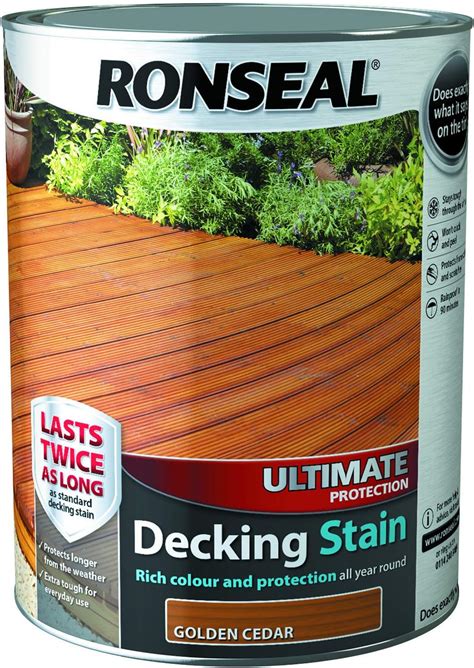 Ronseal Ultimate Protection Decking Stain Cedar 5l Uk Diy