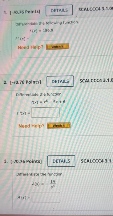 Solved Differentiate The Following Function F X 186 9