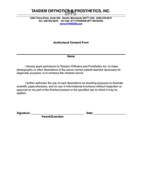 Fillable Online Audiovisual Consent Form Fax Email Print Pdffiller