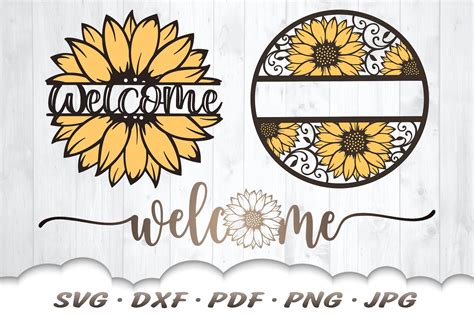 Welcome Sign Sunflower Svg Bundle Sunflower Svg Files For Etsy