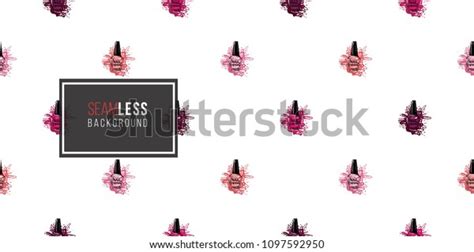 Manicure Vector Seamless Pattern Nude Purple Stock Vector Royalty Free