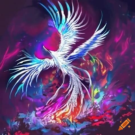 Black And White Phoenix Grasping A Realistic Heart