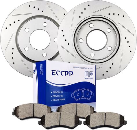 Amazon ECCPP 5 Lug Rotors And Pads Front 281 Mm Drilled And