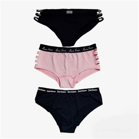 Xoxo Intimates And Sleepwear Laser Cut Panties Juicy Couture Xoxo Intimates Side Cutout Large