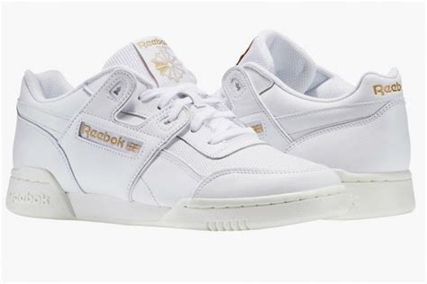 Reebok Workout Plus Vintage White Brass Sneaker Bar Detroit