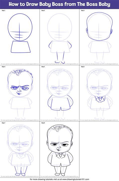 How To Draw Baby Boss From The Boss Baby Printable Step By Step Drawing