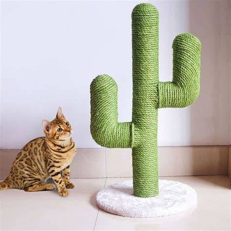 Cactus Cat Scratcher Scratching Post Tower Climbing Sisal Etsy