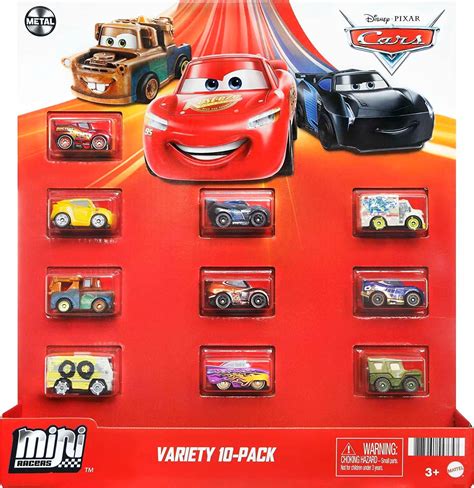 Disney Pixar Cars Mini Racers Micro Toy Cars Variety 10-Pack, Great ...