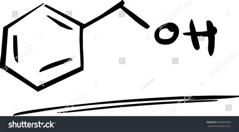 Molecular Structure Of Benzyl Alcohol Royalty Free Stock Vector 599850059