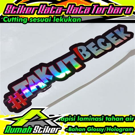 Jual Stiker Takut Becek Baru Variasi B Hologram Shopee Indonesia