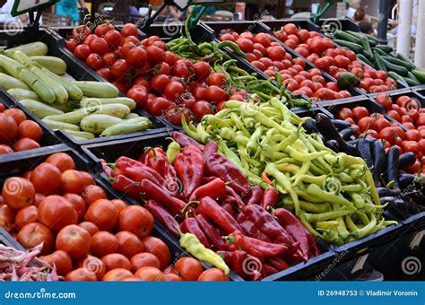 Fresh And Organic Vegetables At Farmers Market Stock Image Image Of