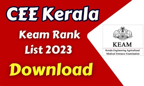 CEE Kerala Keam Rank List 2023 Released By CEE Kerala On Cee Kerala Gov