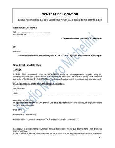 Contrat De Location By Cabinet Michelini Issuu