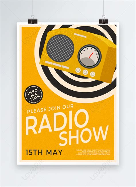 Yellow Radio Broadcast Program Poster Template Imagepicture Free