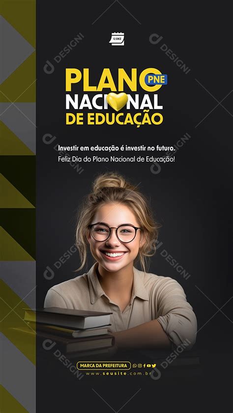 Story Feliz Dia do Plano Nacional de Educação 12 de Dezembro Social