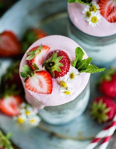 Strawberry Vegan Milkshake Simple Green Smoothies