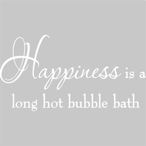 Happiness Is A Long Hot Bubble Bath Wall Decal Bathroom Quotes Shower Sticker Wall Decal