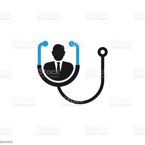 Doctor And Stethoscope Logo Template Design Stock Illustration