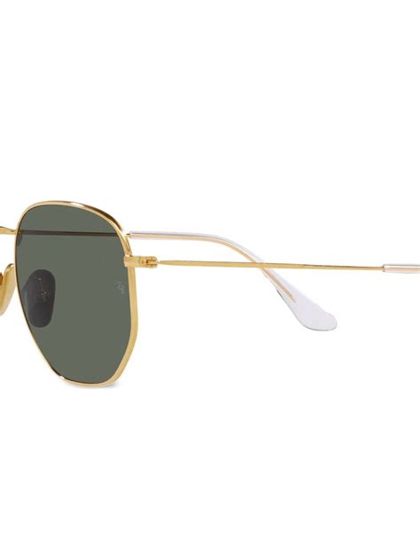 Ray Ban Rb8148 Hexagonal Shape Sunglasses Gold Farfetch