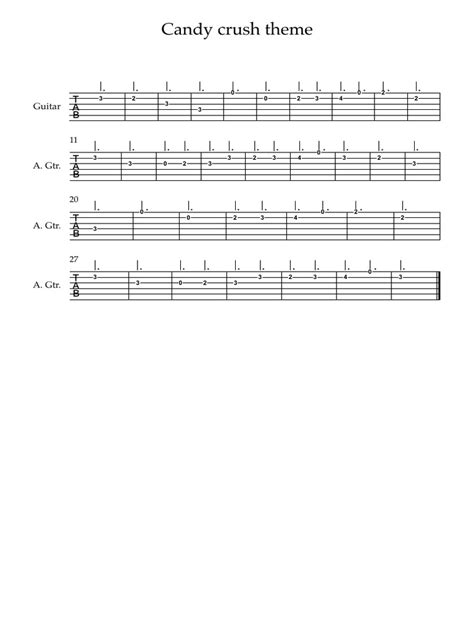 Candy Crush Theme Full Score Pdf