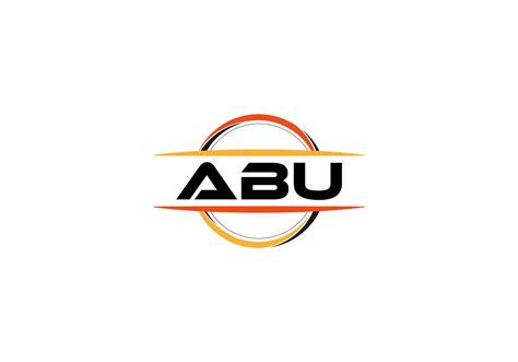 abu letter royalty mandala shape logo abu brush art logo abu logo