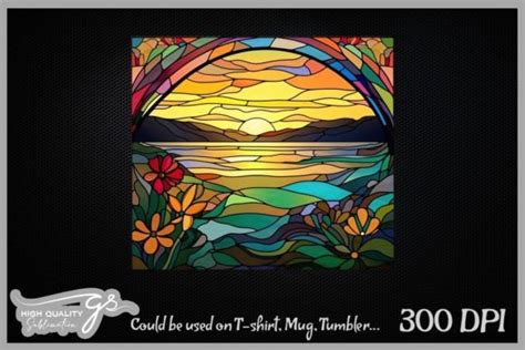 Sun Kissed Sandy Beach Stained Glass Graphic By Glamousita Sublimation