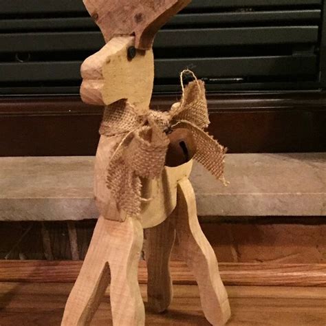 Wooden Reindeer Etsy