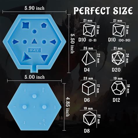 Czyy Dnd Molde Para Dados De Silicona Moldes De Losa De Dados