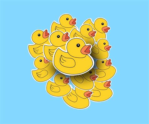 Quakers Rubber Duck Waterproof Sticker Etsy