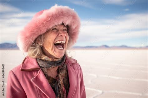 Environmental Portrait Photography Of A Joyful Mature Woman Wearing A